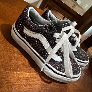 Black and Purple chunky Glitter VANS girls 10.5